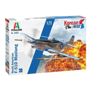 KIT PARA MONTAR ITALERI AVIÃO NORTE AMERICANO F-51D MUSTANG GUERRA COREANA 1/72 ITA 1452